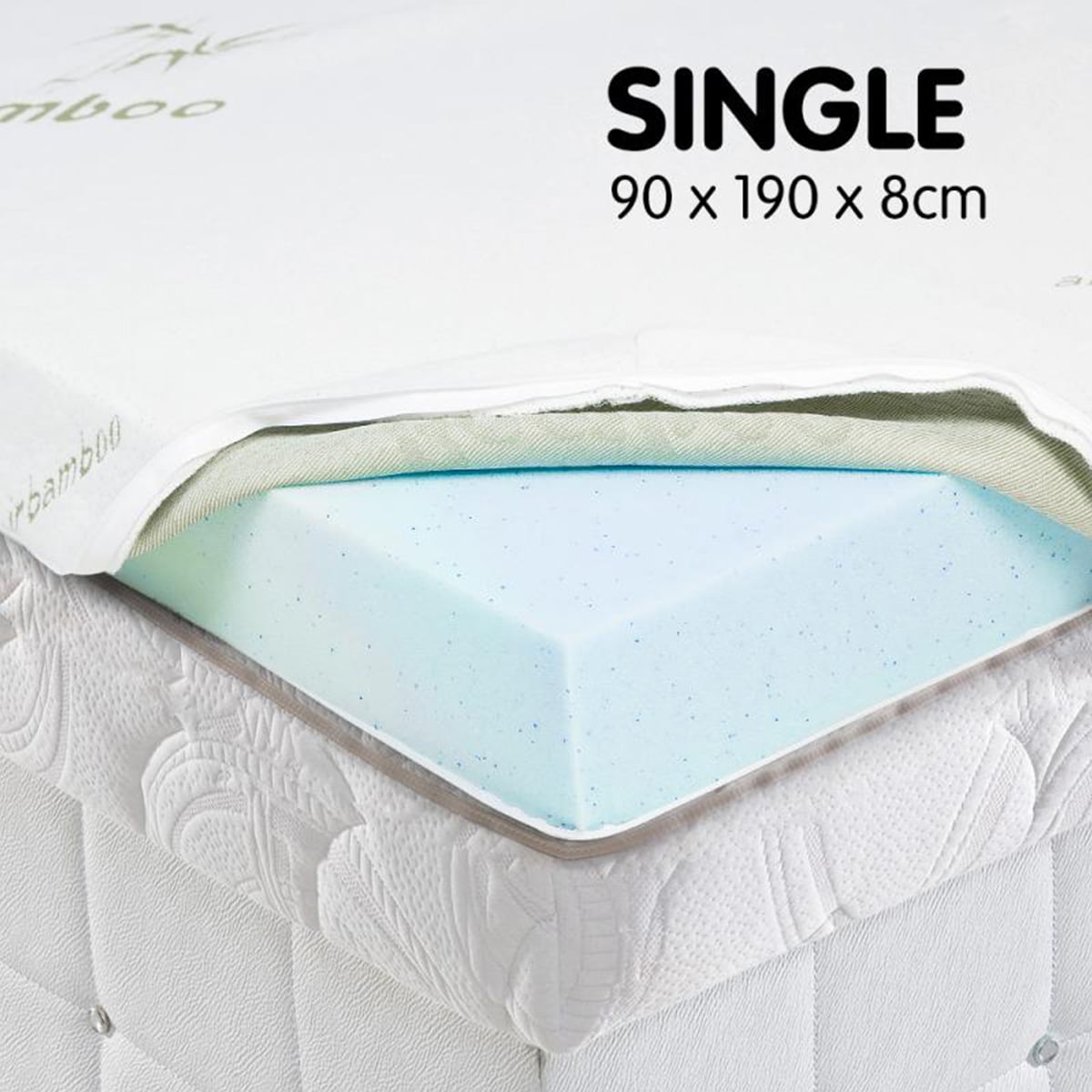 Cool GEL Memory Foam Mattress Topper - Single