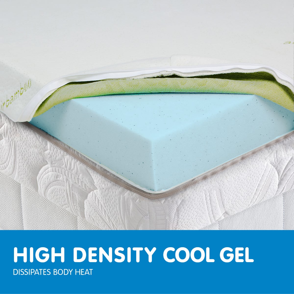 Cool GEL Memory Foam Mattress Topper - Single
