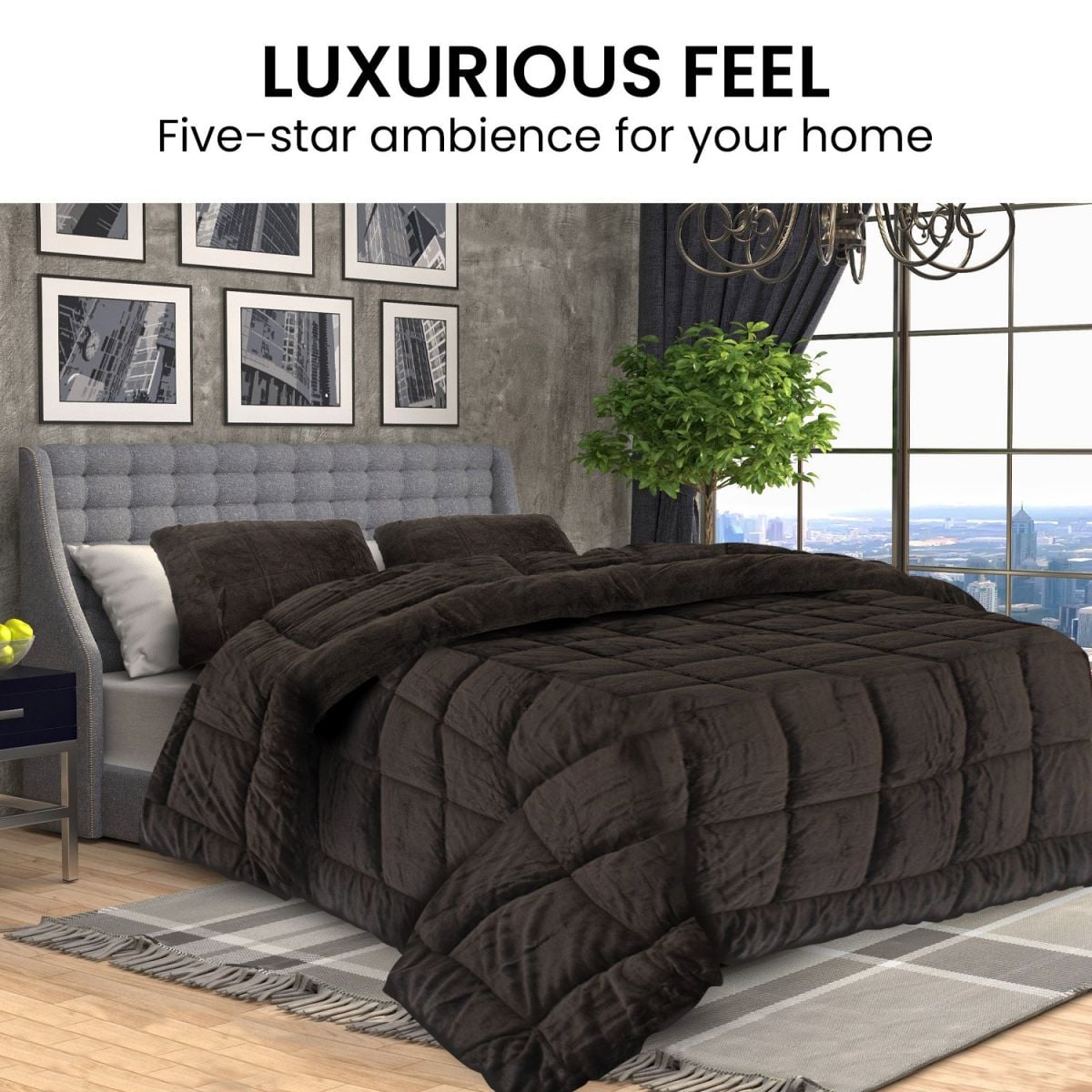 Laura Hill 800GSM Faux Mink Quilt Comforter Doona - Queen