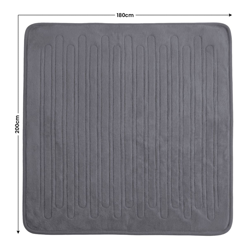 Laura Hill XL Electric Heated Blanket Throw Soft Coral Fleece with 10 Heat Settings - Grey