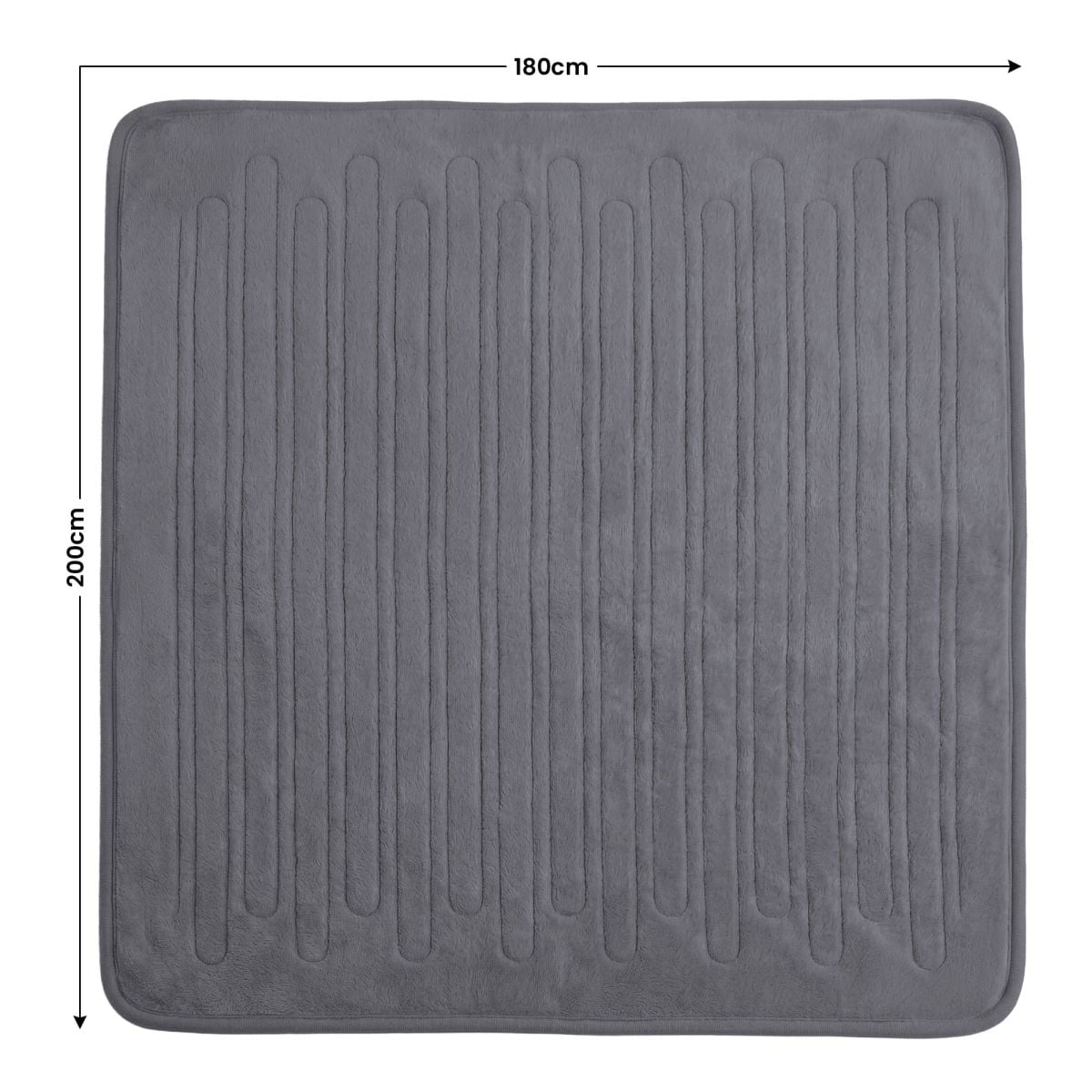 Laura Hill XL Electric Heated Blanket Throw Soft Coral Fleece with 10 Heat Settings - Grey