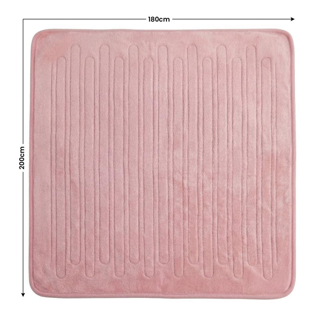 Laura Hill XL Electric Heated Blanket Throw Soft Coral Fleece with 10 Heat Settings - Pink