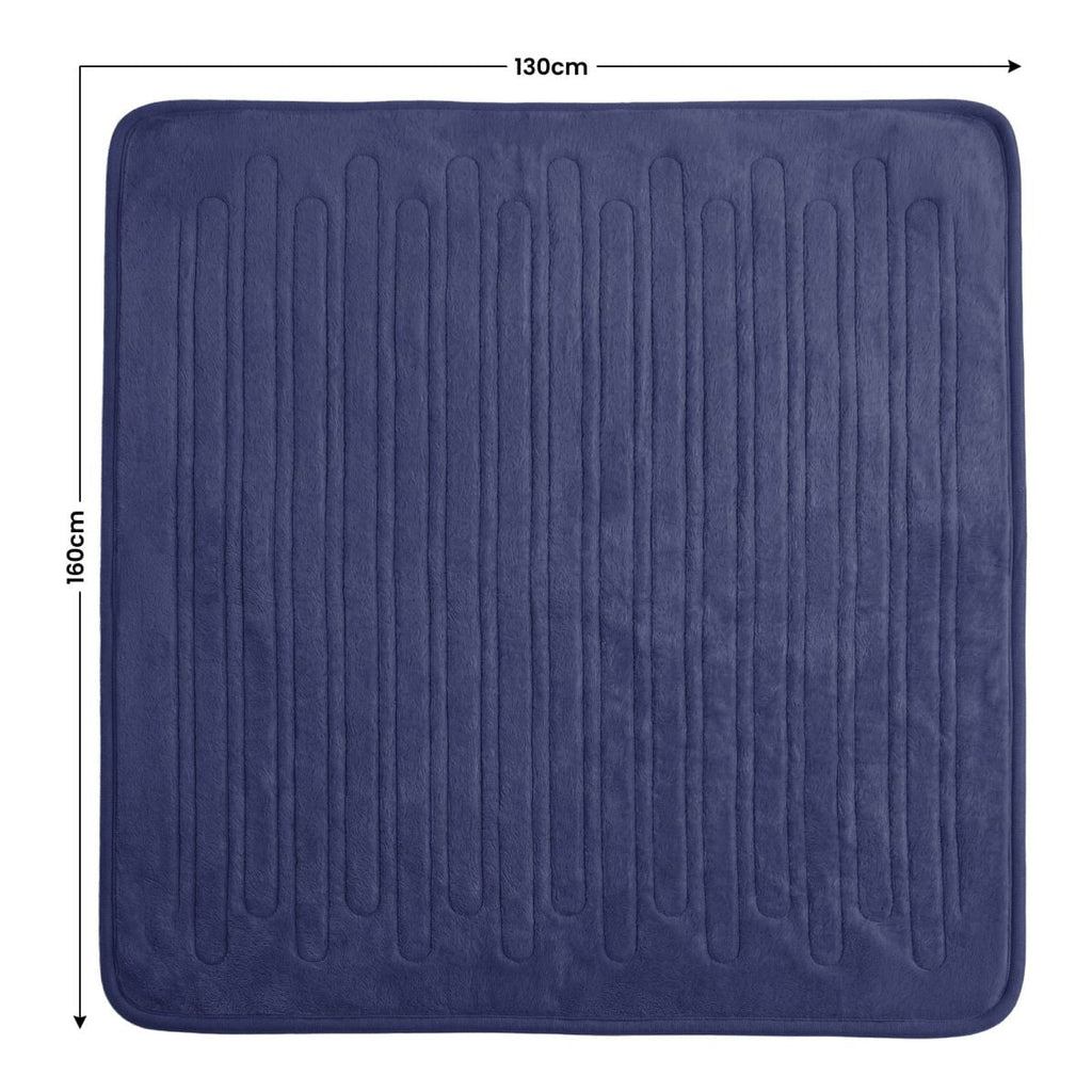 Laura Hill Electric Heated Blanket Throw Soft Coral Fleece w/ 9 Heat Settings - Blue